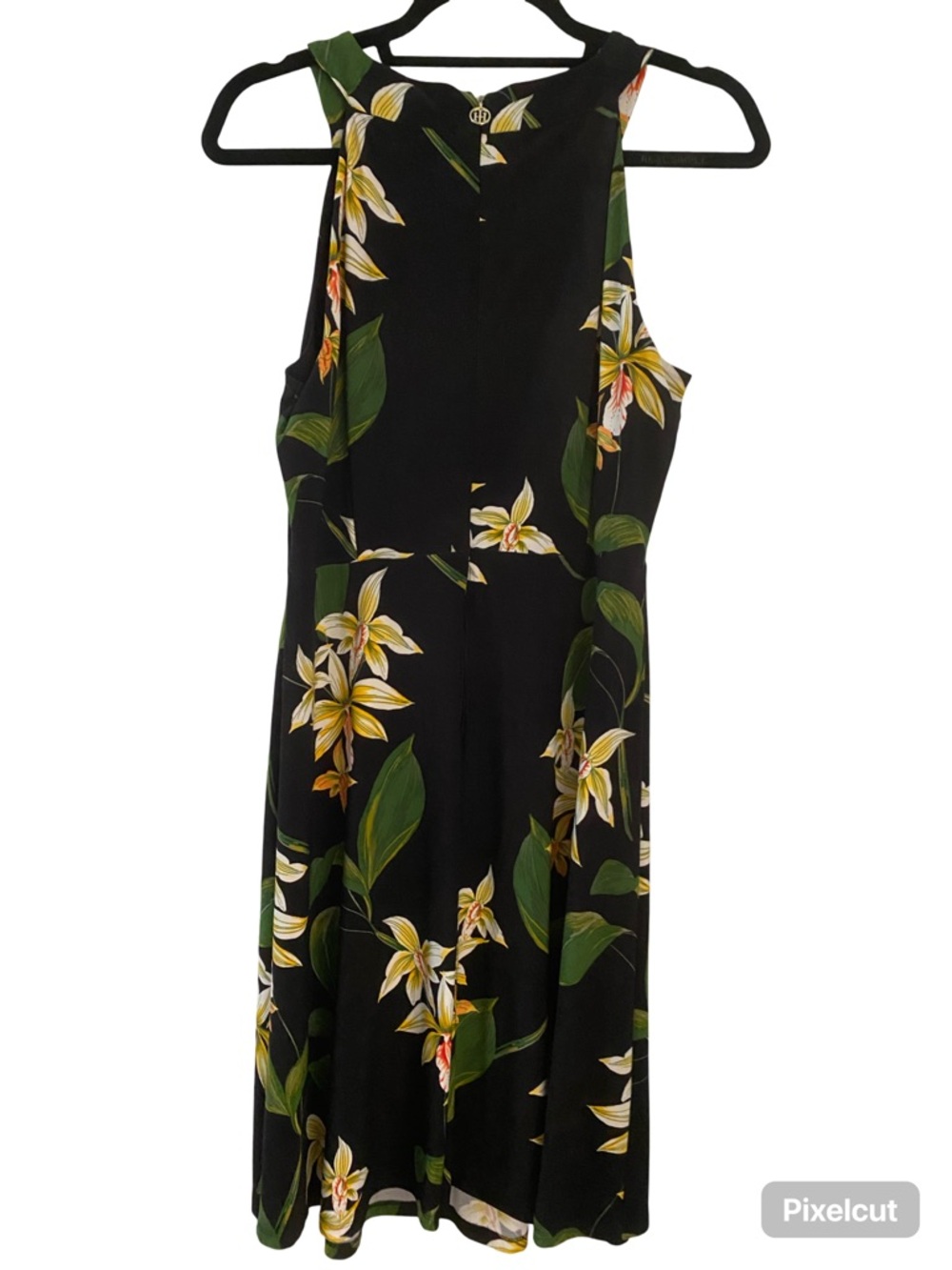 Tommy Hilfiger Black Dress with Subtle Multicolor Florals